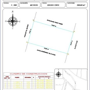 Plano de un predio Rustico R/a. Ixtacomitan 2da. Seccion. Centro, Tabasco.