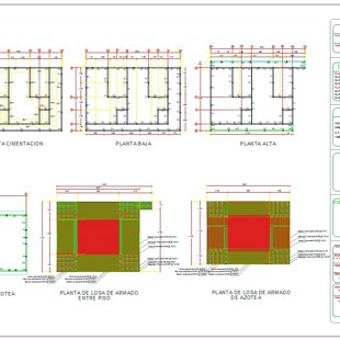 Proyecto: Casa - Habitacion. Plano Estructural, Gaviotas Sur - Sector Monal.