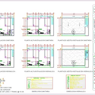 Proyecto: Casa - Habitacion. Plano Hidro - Sanitario, Gaviotas Sur - Sector Monal.